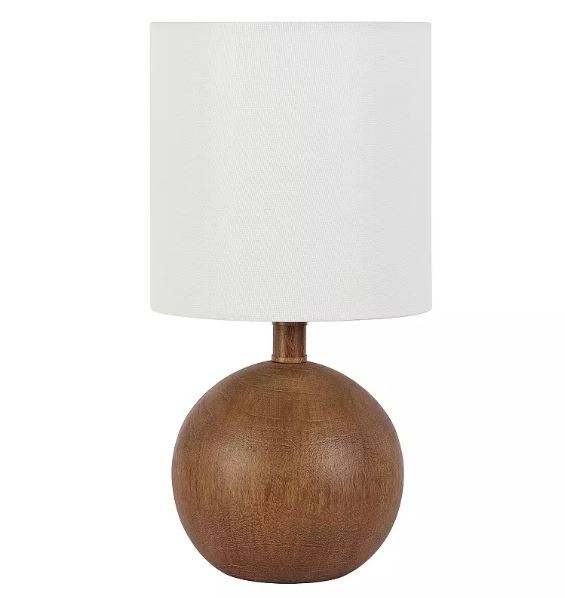 Round Brown Base Accent Table Lamp